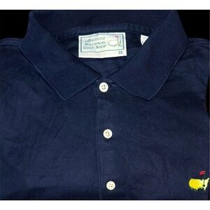AUGUSTA NATIONAL Golf Shop Polo Shirt 60's Two Ply Mercerized Cotton Blue Sz XL‎